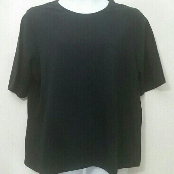 Who What Wear Tops - T shirt elbow short sleeve crew neck black New